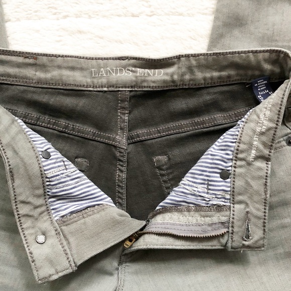 Lands’ End | Grey Petite Mid Rise Straight Leg Jean - Picture 6 of 8